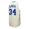 Shaquille O'Neal Los Angeles Lakers Mitchell & Ness Chainstitch Swingman Jersey - Cream - Detail View
