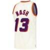 Steve Nash Phoenix Suns Mitchell & Ness Chainstitch Swingman Jersey - Cream - Detail View