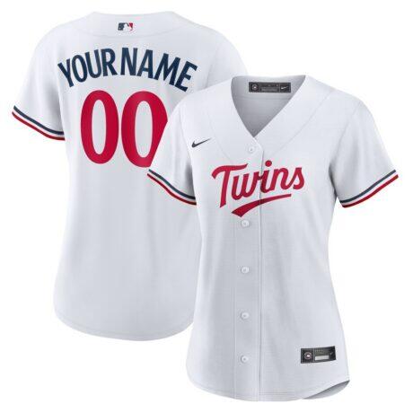Minnesota Twins Nike Women's Home Replica Custom Jersey - White - Front View