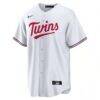 Minnesota Twins Nike Home Replica Custom Jersey - White - Side View