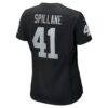 Robert Spillane Las Vegas Raiders Nike Women's Game Player Jersey - Black - Detail View