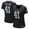 Robert Spillane Las Vegas Raiders Nike Women's Game Player Jersey - Black - Front View