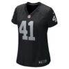 Robert Spillane Las Vegas Raiders Nike Women's Game Player Jersey - Black - Side View