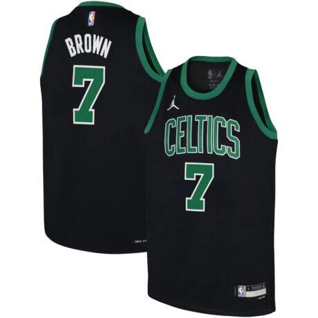 Jaylen Brown Boston Celtics Jordan Brand Youth Swingman Jersey - Black - Front View