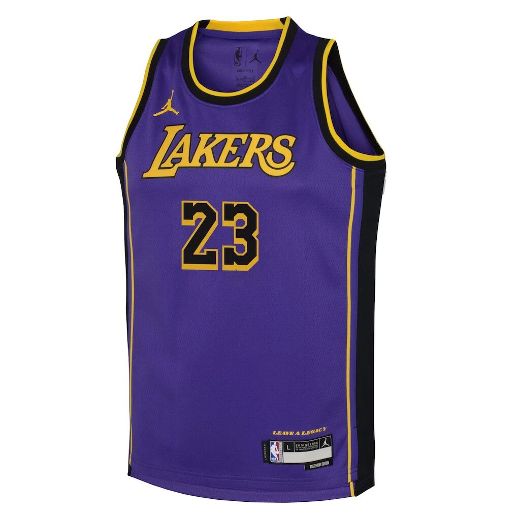 LeBron James Los Angeles Lakers Jordan Brand Youth Swingman Jersey - Statement Edition