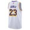 LeBron James Los Angeles Lakers Nike Youth Swingman Jersey - White - Detail View