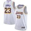 LeBron James Los Angeles Lakers Nike Youth Swingman Jersey - White - Front View