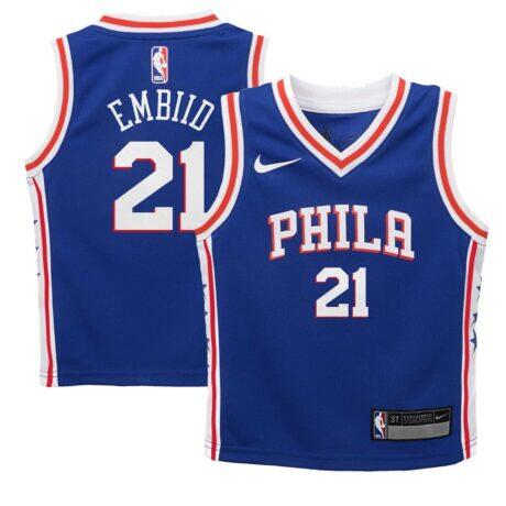 Joel Embiid Philadelphia 76ers Nike Preschool Swingman Player Jersey - Icon Edition - - Front View
