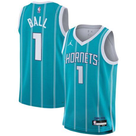 LaMelo Ball Charlotte Hornets Nike Youth Swingman Jersey - Teal - Front View