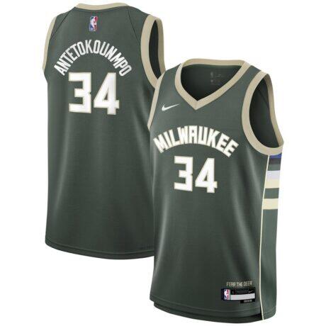 Giannis Antetokounmpo Milwaukee Bucks Nike Youth Swingman Jersey - Icon Edition - - Front View