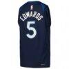 Anthony Edwards Minnesota Timberwolves Nike Youth Swingman Jersey - Navy - Detail View