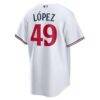 Pablo López Minnesota Twins Nike Home Replica Player Jersey - White - Detail View