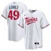 Pablo López Minnesota Twins Nike Home Replica Player Jersey - White - Front View