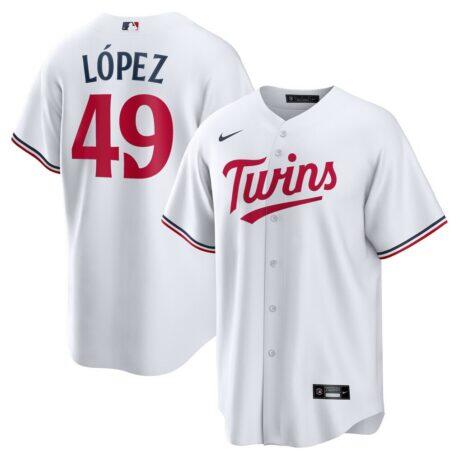 Pablo López Minnesota Twins Nike Home Replica Player Jersey - White - Front View