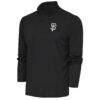 San Francisco Giants Antigua Metallic Tribute Quarter-Zip Top - Charcoal - Front View
