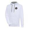 Houston Astros Antigua Metallic Victory Pullover Hoodie - White - Front View