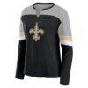 New Orleans Saints Fashion7 Women's Primary Chevron Long Sleeve T-Shirt - Black - Detail View