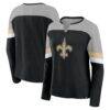 New Orleans Saints Fashion7 Women's Primary Chevron Long Sleeve T-Shirt - Black - Front View