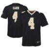 Derek Carr New Orleans Saints Nike Youth Game Jersey - Black - Front View
