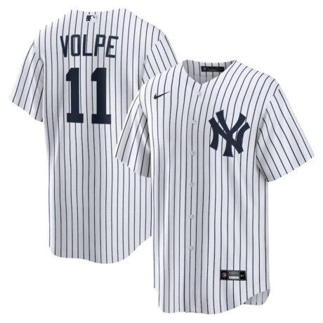 Anthony Volpe New York Yankees Nike Home Replica Player Jersey - White - Front View