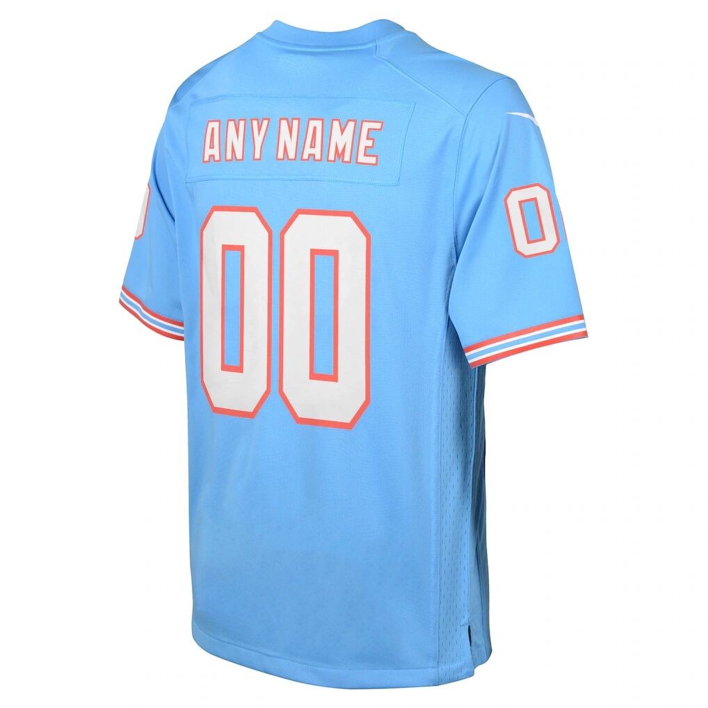 Tennessee Titans Nike Youth Oilers Throwback Custom Game Jersey - Light Blue