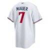 Joe Mauer Minnesota Twins Nike Home Retired Player Replica Jersey - White - Detail View