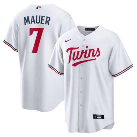 Joe Mauer Minnesota Twins Nike Home Retired Player Replica Jersey - White - Front View