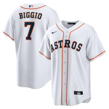Craig Biggio Houston Astros Nike Home Retired Player Replica Jersey - White - Front View