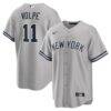 Anthony Volpe New York Yankees Nike Road Replica Jersey - Gray - Front View