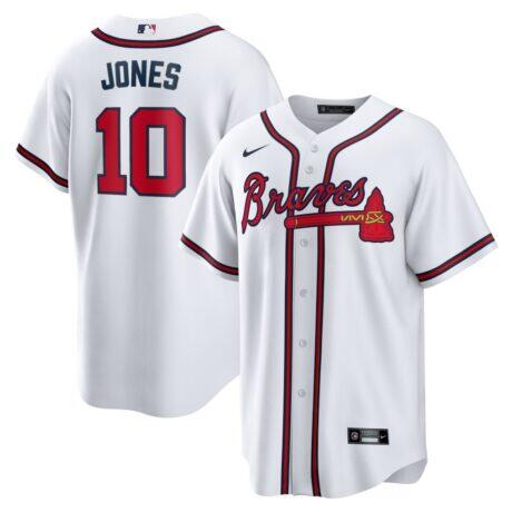 Chipper Jones Atlanta Braves Nike Home Retired Player Replica Jersey - White - Front View