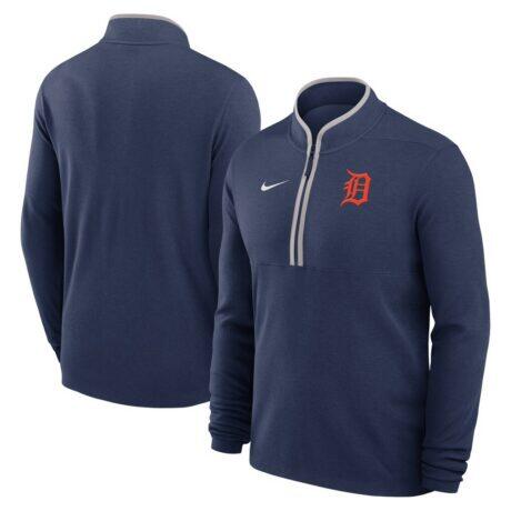 Detroit Tigers Nike Dri-FIT Victory Half-Zip Pullover - Navy - Front View
