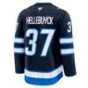 Connor Hellebuyck Winnipeg Jets Fashion7 Home Premium Jersey - Navy - Detail View