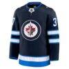 Connor Hellebuyck Winnipeg Jets Fashion7 Home Premium Jersey - Navy - Side View