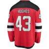 Luke Hughes New Jersey Devils Fashion7 Home Breakaway Player Jersey - Red - Detail View
