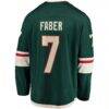 Brock Faber Minnesota Wild Fashion7 Home Breakaway Player Jersey - Green - Detail View