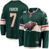 Brock Faber Minnesota Wild Fashion7 Home Breakaway Player Jersey - Green - Front View