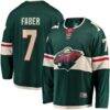 Brock Faber Minnesota Wild Fashion7 Home Breakaway Player Jersey - Green - Front View