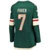 Brock Faber Minnesota Wild Fashion7 Women's Home Breakaway Player Jersey - Green - Detail View