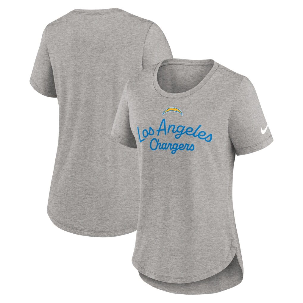 Los Angeles Chargers Nike Women's Strong Safety Tri-Blend T-Shirt - Heather Gray