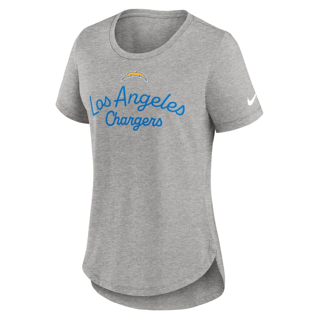Los Angeles Chargers Nike Women's Strong Safety Tri-Blend T-Shirt - Heather Gray