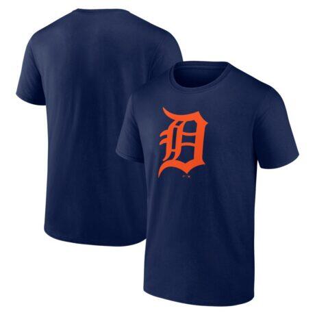 Detroit Tigers Logo Athletic Official Logo T-Shirt - Navy - Front View