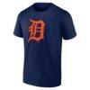 Detroit Tigers Logo Athletic Official Logo T-Shirt - Navy - Side View