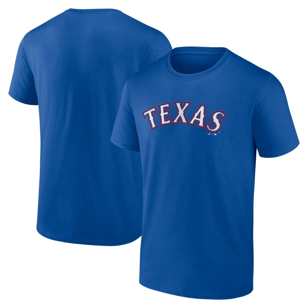 Texas Rangers Logo Athletic Wordmark T-Shirt – Royal