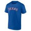 Texas Rangers Logo Athletic Wordmark T-Shirt - Royal - Side View