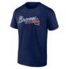 Atlanta Braves Logo Athletic Wordmark T-Shirt - Navy - Side View