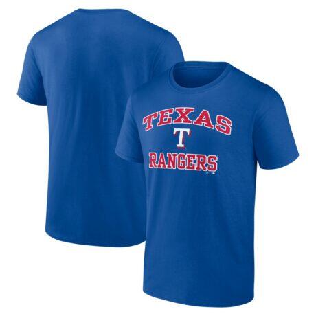 Texas Rangers Logo Athletic Heart and Soul T-Shirt - - Front View