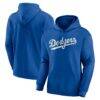 Los Angeles Dodgers Logo Athletic Wordmark Hoodie - - Front View