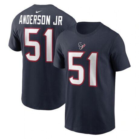 Will Anderson Jr. Houston Texans Nike Player Name & Number T-Shirt - Navy - Front View