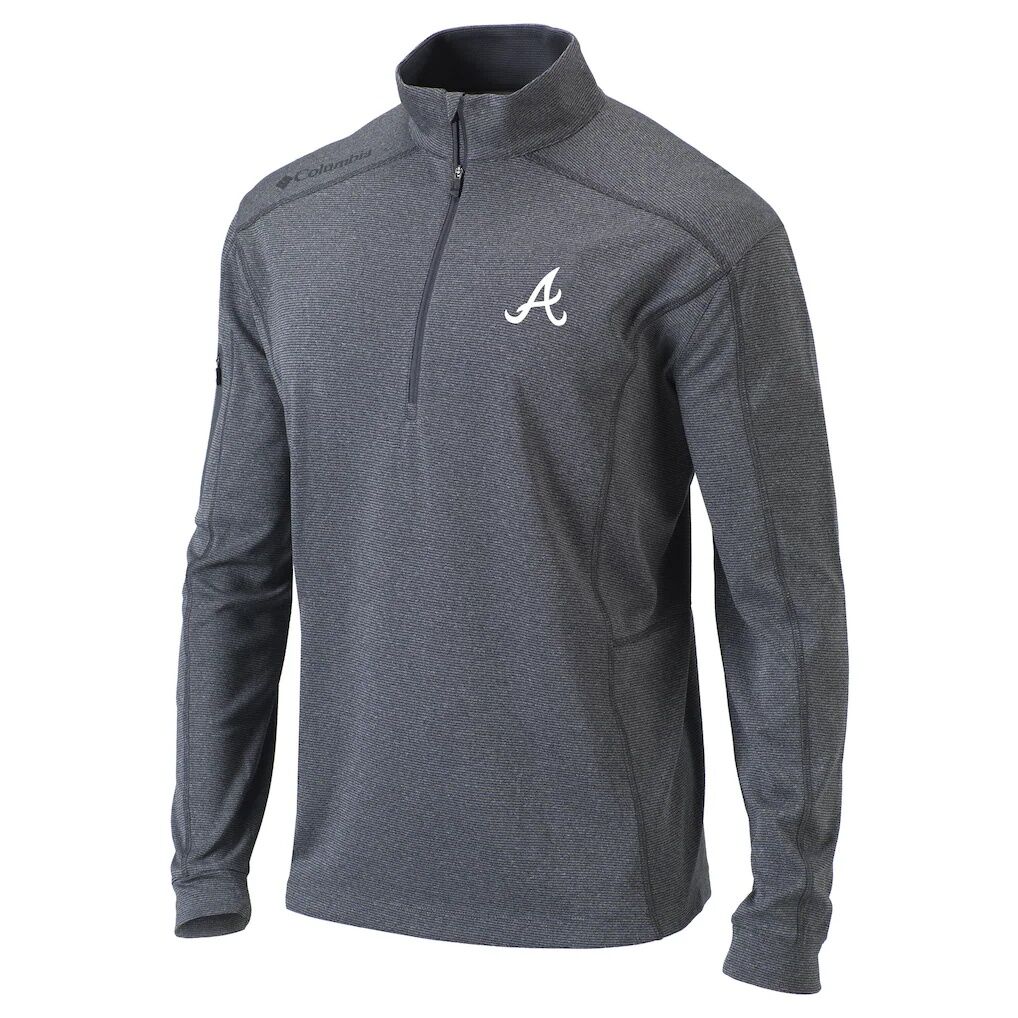 Atlanta Braves Columbia Omni-Wick Shotgun Quarter-Zip Pullover Top – Heather Gray