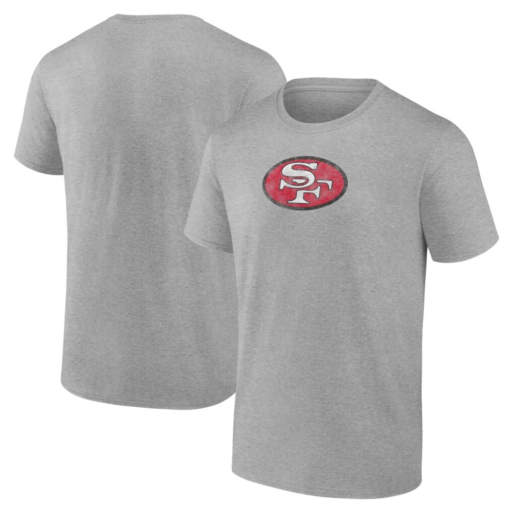 San Francisco 49ers Fashion7 Throwback Logo T-Shirt - Heather Gray